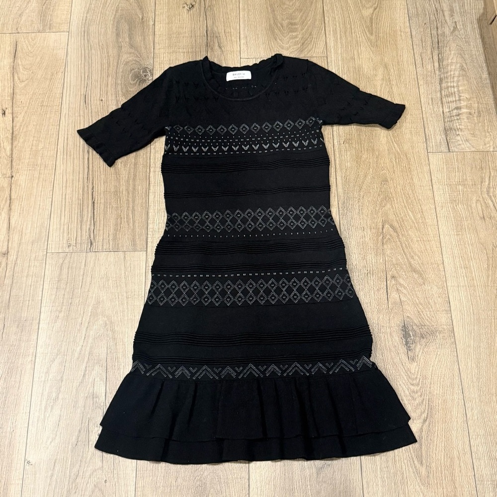 Bailey 44 Black Sheath Midi Dress with 3/4 Sleeves Women’s Small
